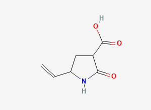 Two-dimensional chemical structure of 5-Ethenyl-2-oxo-3-pyrrolidinecarboxylic acid