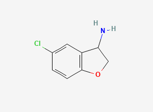 Two-dimensional chemical structure of 5-Chloro-2,3-dihydrobenzofuran-3-amine