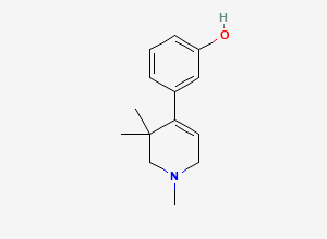 Two-dimensional chemical structure of 3-(1,3,3-Trimethyl-2,6-dihydropyridin-4-yl)phenol, CAS 2250243-53-7