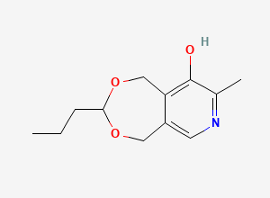 Two-dimensional chemical structure of 8-methyl-3-propyl-1,5-dihydro-[1,3]dioxepino[5,6-c]pyridin-9-ol