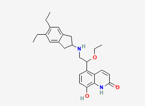 Two-dimensional chemical structure of 1-Ethoxyethyl-Indacaterol, CAS 2250243-41-3
