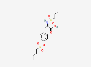 Two-dimensional chemical structure of 2-(butylsulfonylamino)-3-(4-butylsulfonyloxyphenyl)propanoic acid