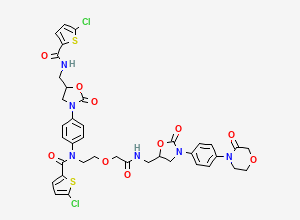 Two-dimensional chemical structure of Rivaroxaban EP Impurity J / Rivaroxaban Related Compound J / Rivaroxaban Open-Ring Dimer, CAS 1632463-24-1