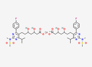 Two-dimensional chemical structure of 7-[4-(4-Fluorophenyl)-2-(N-methylmethanesulfonamido)-6-(propan-2-yl)pyrimidin-5-yl]-3,5-dihydroxyheptanoic Acid Calcium Salt