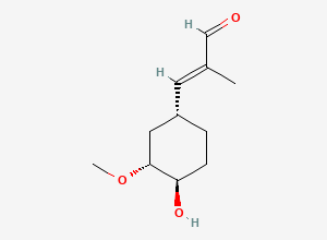 Two-dimensional chemical structure of Tacrolimus Methyl Acryl Aldehyde, CAS 109466-74-2