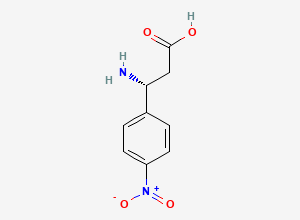 Two-dimensional chemical structure of (3R)-3-Amino-3-(4-nitrophenyl)propanoic acid
