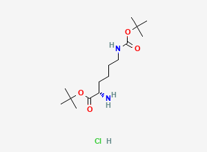 Two-dimensional chemical structure of N-epsilon-t-Butyloxycarbonyl-L-lysine t-butyl ester hydrochloride