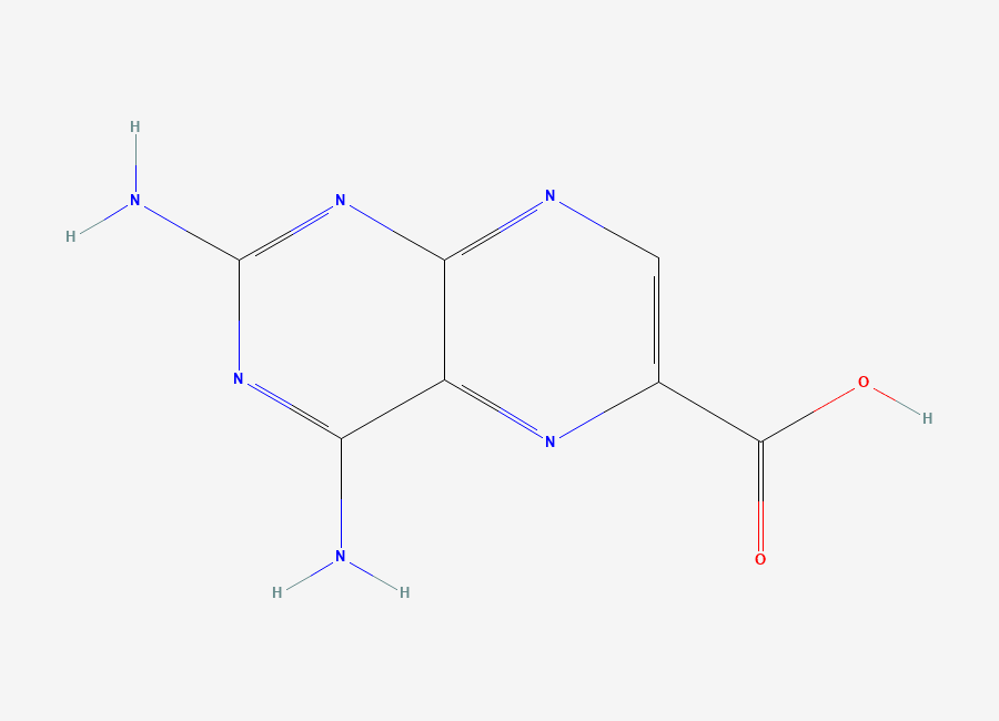 Two-dimensional chemical structure of 2,4-Diaminopteridine-6-carboxylic acid