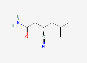 Two-dimensional chemical structure of (3S)-3-cyano-5-methylhexanamide