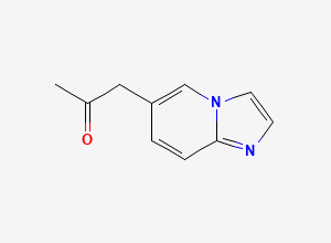 Two-dimensional chemical structure of 1-(Imidazo[1,2-a]pyridin-6-yl)propan-2-one, CAS 116355-08-9
