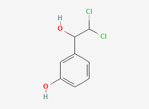 Two-dimensional chemical structure of 3-(2,2-Dichloro-1-hydroxyethyl)phenol, CAS 2384164-93-4