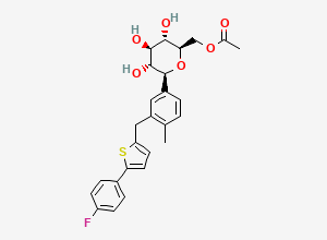 Two-dimensional chemical structure of Monoacetyl Canagliflozine, CAS 2146135-87-5
