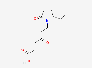Two-dimensional chemical structure of N-3-Oxocarbox-ypentyl vinylpyrrolidinone, CAS 2512190-67-7