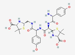 Two-dimensional chemical structure of Amoxicilloic Acid Dimer (Mixture of Diastereomers)/ Amoxicilloic Amoxilloic Acid Dimers 1, 2, 3, and 4, CAS 297175-66-7