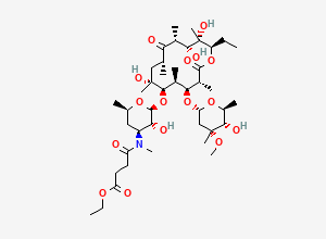 Two-dimensional chemical structure of N-Demethyl-N-(ethylsuccinyl) erythromycin