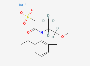 Two-dimensional chemical structure of Metolachlor ESA-D6 Sodium Salt