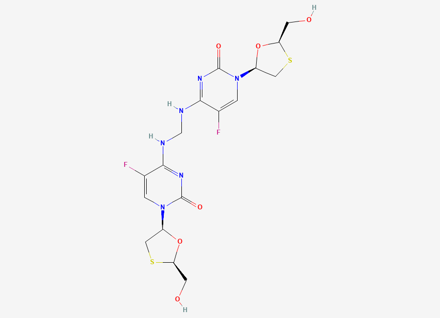 Two-dimensional chemical structure of Emtricitabine Dimer Impurity, CAS 1962114-97-1