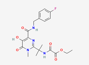 Two-dimensional chemical structure of Raltegravir Diketo Ethoxy Impurity, CAS 1193687-88-5