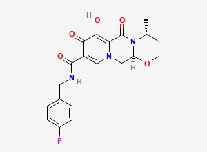 Two-dimensional chemical structure of Dolutegravir 2-Desfluoro Impurity, CAS 1863916-88-4
