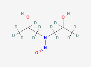 Two-dimensional chemical structure of N-Nitrosobis(2-hydroxypropyl)amine-D12, CAS 2512202-13-8
