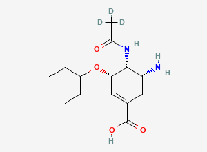 Two-dimensional chemical structure of Oseltamivir-d3 EP impurity C