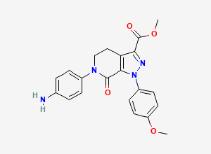 Two-dimensional chemical structure of Phenylamino Carboxylic Methyl Ester Apixaban Impurity, CAS 1466571-07-2