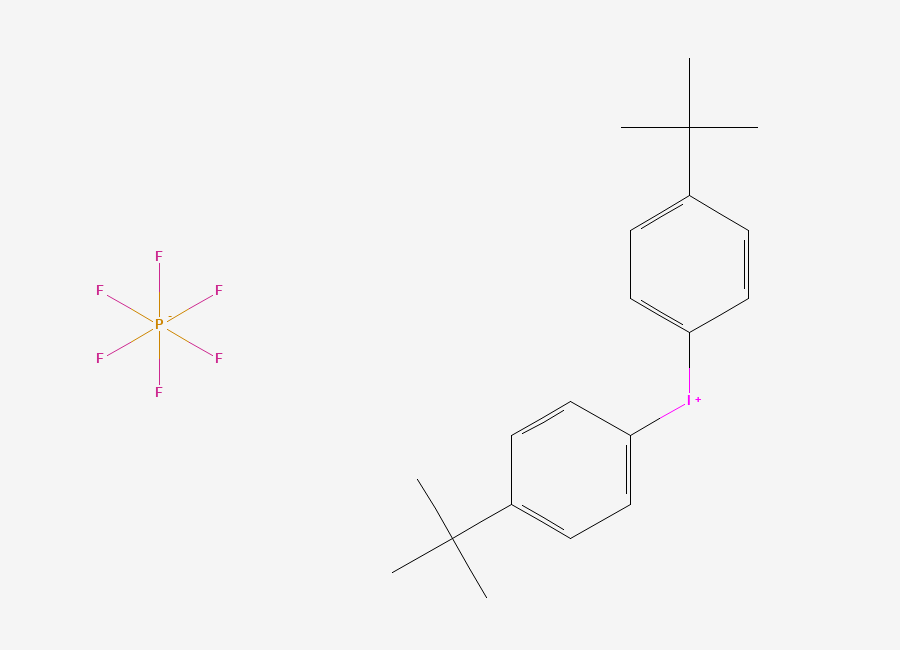 Two-dimensional chemical structure of Bis(4-tert-butylphenyl)iodonium hexafluorophosphate