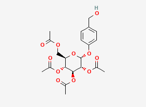 Two-dimensional chemical structure of [(2R,3R,4S,5R,6R)-3,4,5-triacetyloxy-6-[4-(hydroxymethyl)phenoxy]oxan-2-yl]methyl acetate