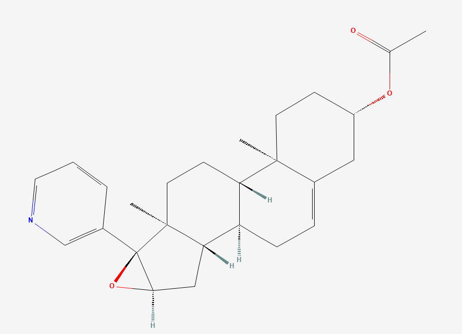 Two-dimensional chemical structure of Alpha-epoxyabiraterone acetate, CAS 2484719-11-9