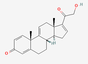 Two-dimensional chemical structure of 21-Hydroxypregna-1,4,9(11),16-tetraene-3,20-dione