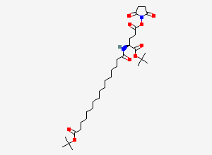 Two-dimensional chemical structure of 1-(tert-butyl) 5-(2,5-dioxopyrrolidin-1-yl) (16-(tert-butoxy)-16-oxohexadecanoyl)-L-glutamate