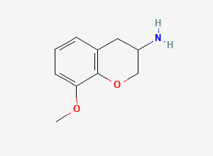 Two-dimensional chemical structure of 8-Methoxy-3,4-dihydro-2H-1-benzopyran-3-amine