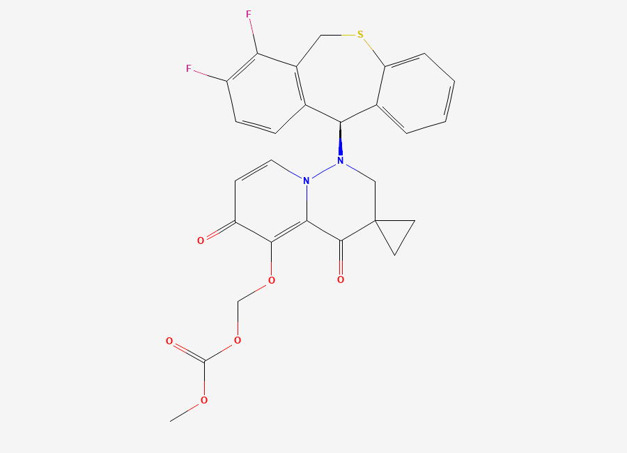 Two-dimensional chemical structure of Baloxavir Marboxil Impurity 21, CAS 2365473-17-0
