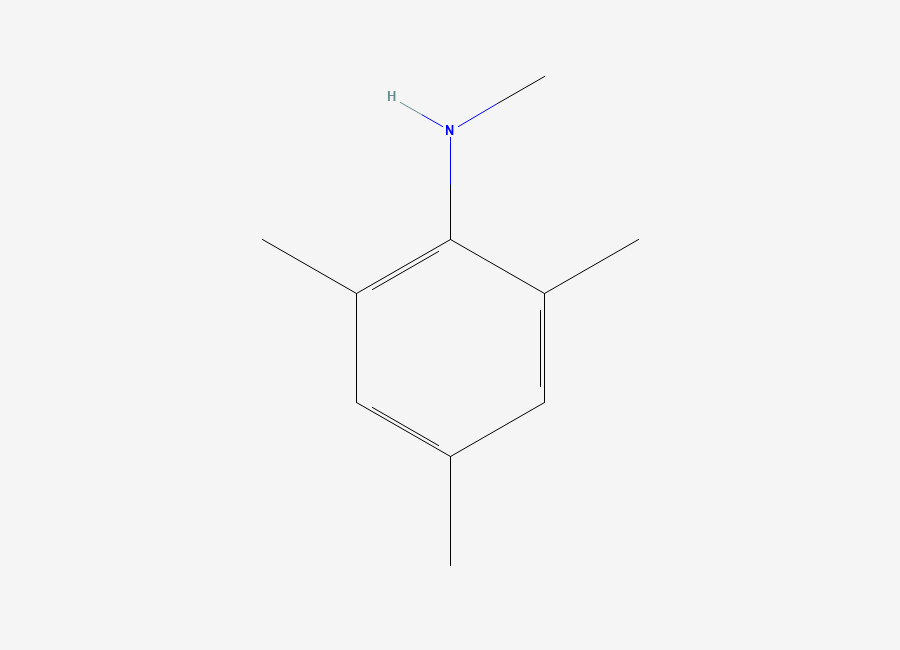 Two-dimensional chemical structure of N,2,4,6-Tetramethylbenzenamine