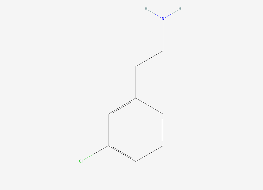 Two-dimensional chemical structure of 3-Chlorophenethylamine