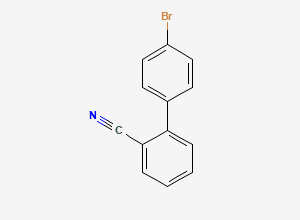 Two-dimensional chemical structure of 2-(4-Bromophenyl)benzonitrile, CAS 168072-17-1