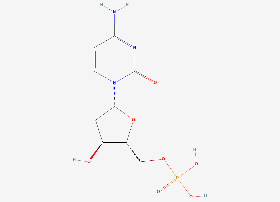 Two-dimensional chemical structure of 2'-Deoxycytidine-5'-monophosphoric acid, CAS 1032-65-1
