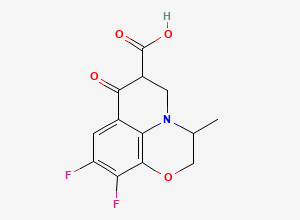 Two-dimensional chemical structure of 5H-Pyrido[1,2,3-de]-1,4-benzoxazine-6-carboxylic acid, 9,10-difluoro-2,3,6,7-tetrahydro-3-methyl-7-oxo-