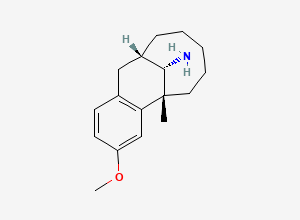 Two-dimensional chemical structure of (1R,9S,15S)-4-methoxy-1-methyltricyclo[7.5.1.02,7]pentadeca-2(7),3,5-trien-15-amine