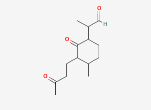 Two-dimensional chemical structure of 2-[4-methyl-2-oxo-3-(3-oxobutyl)cyclohexyl]propanal