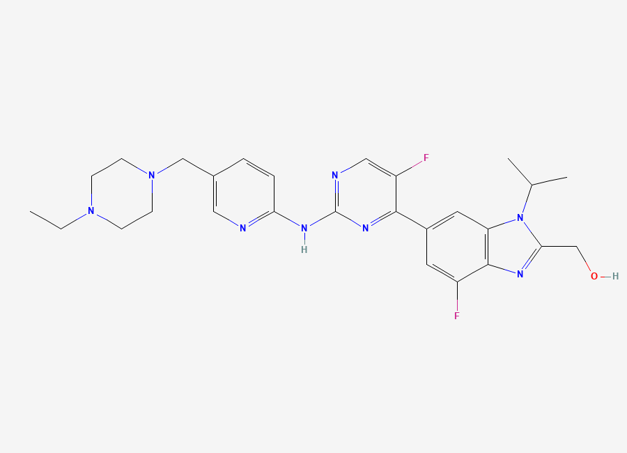 Two-dimensional chemical structure of 2-Methanol Abemaciclib, CAS 2138499-06-4