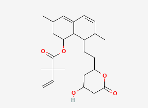 Two-dimensional chemical structure of Simvastatin EP Impurity G/ Simvastatin Related Compound G / Simvastatin-3-en / Methylene simvastatin / 2""-Desethyl-2""-vinyl simvastatin, CAS 1449248-72-9