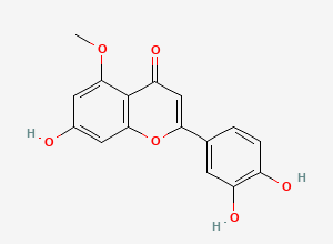 Two-dimensional chemical structure of 2-(3,4-Dihydroxyphenyl)-7-hydroxy-5-methoxy-4H-chromen-4-one, CAS 58115-29-0