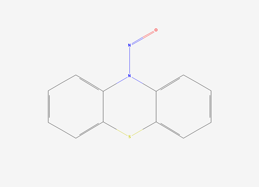 Two-dimensional chemical structure of N-Nitrosophenothiazine/ N-Nitroso Promethazine EP Impurity A, CAS 36144-72-6