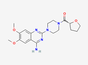 Two-dimensional chemical structure of [4-(4-Amino-6,7-Dimethoxyquinazolin-2-Yl)piperazin-1-Yl][(2r)-Tetrahydrofuran-2-Yl]methanone