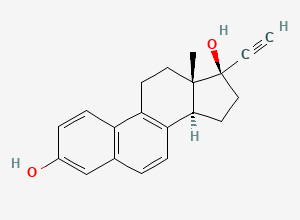 Two-dimensional chemical structure of Equilenin 17β-Dihydro 17α-Ethinyl Impurity, CAS 1357266-17-1