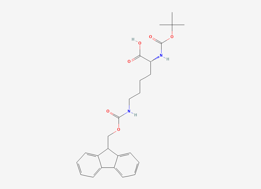 Two-dimensional chemical structure of Boc-D-Lys(Fmoc)-OH