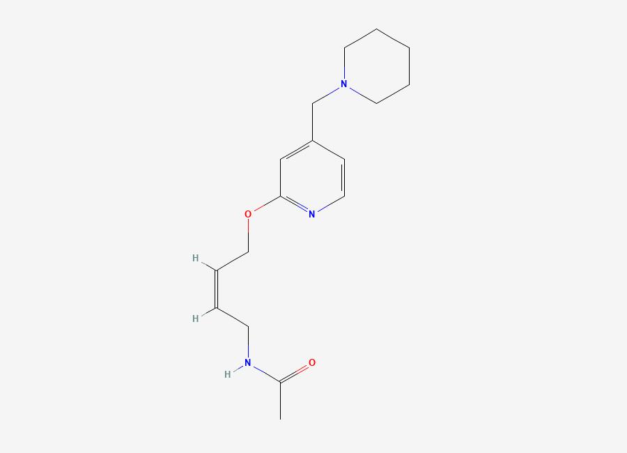 Two-dimensional chemical structure of (Z)-N-(4-((4-(Piperidin-1-ylmethyl)pyridin-2-yl)oxy)but-2-en-1-yl)acetamide, CAS 154923-16-7