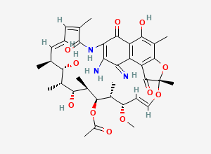 Two-dimensional chemical structure of 3-Amino-4-deoxy-4-imino Rifamycin S (>85%)