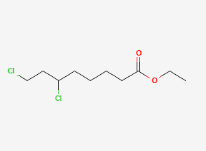 Two-dimensional chemical structure of 6,8-Dichlorooctanoic Acid Ethyl Ester, CAS 1070-64-0